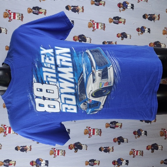 NASCAR # 88 Hendrick Motorsports double-sided graphic blue & white LG t-shirt - Picture 1 of 5